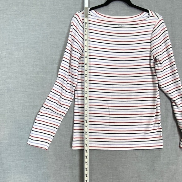 GAP Shirt Long Sleeve Tee Striped Sz Large Boat Neck Cotton Blend Soft - Picture 7 of 8